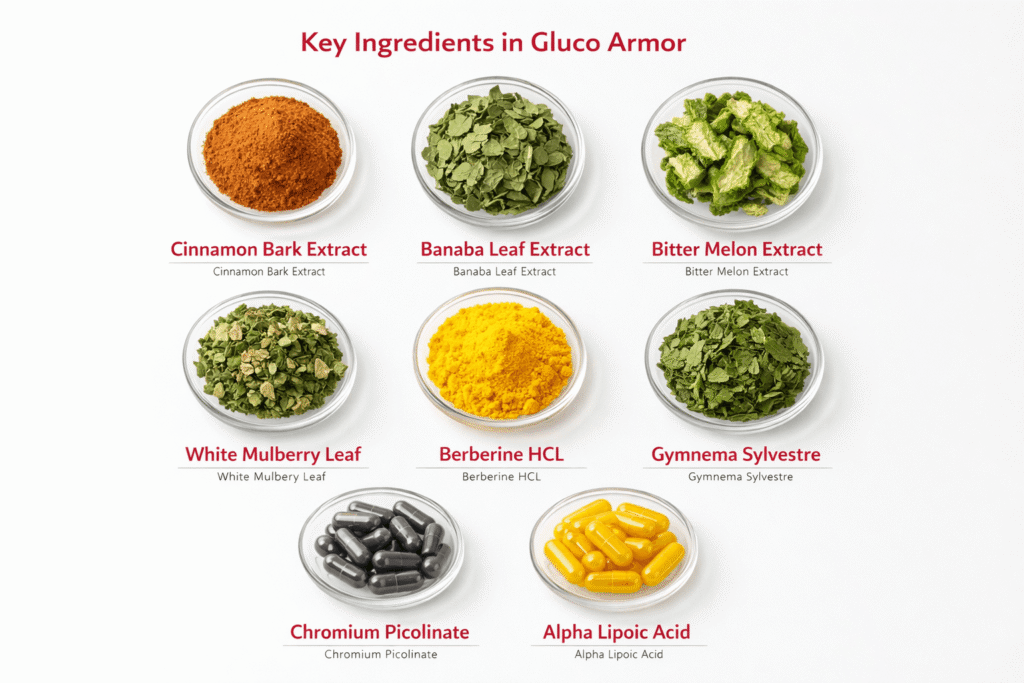Key ingredients of  Gluco armor